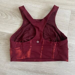 Lululemon Red Tie Dye Longline Sports Bra